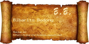 Bibarits Bodony névjegykártya